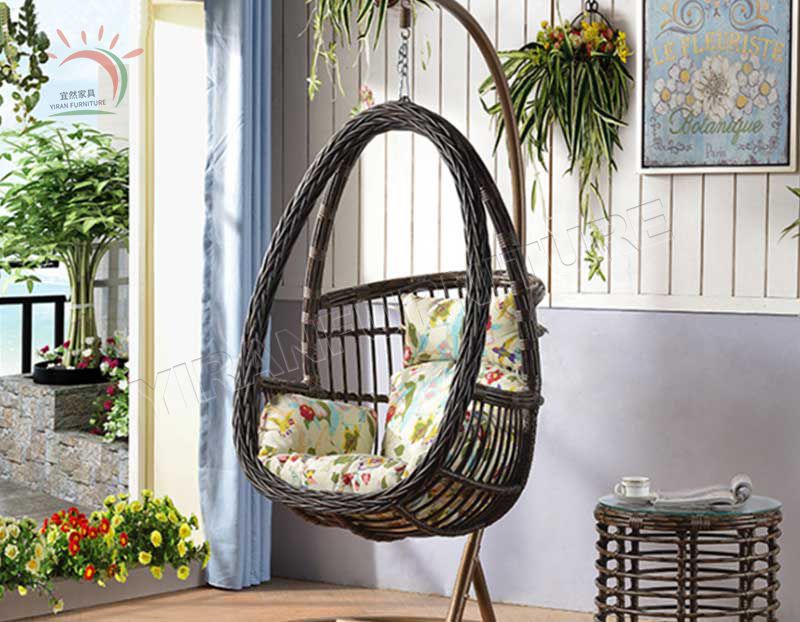 Egg Shape Round Wicker Adult Hanging Swing Chair Outdoor