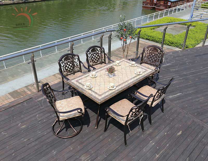 Garden Furniture Table Set Cast Aluminum Table and Chair
