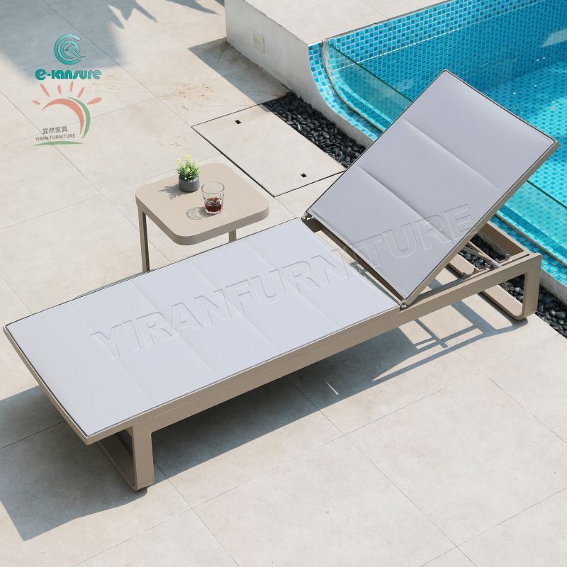 Aluminium and textilene sun loungers garden adjustable lounge chair