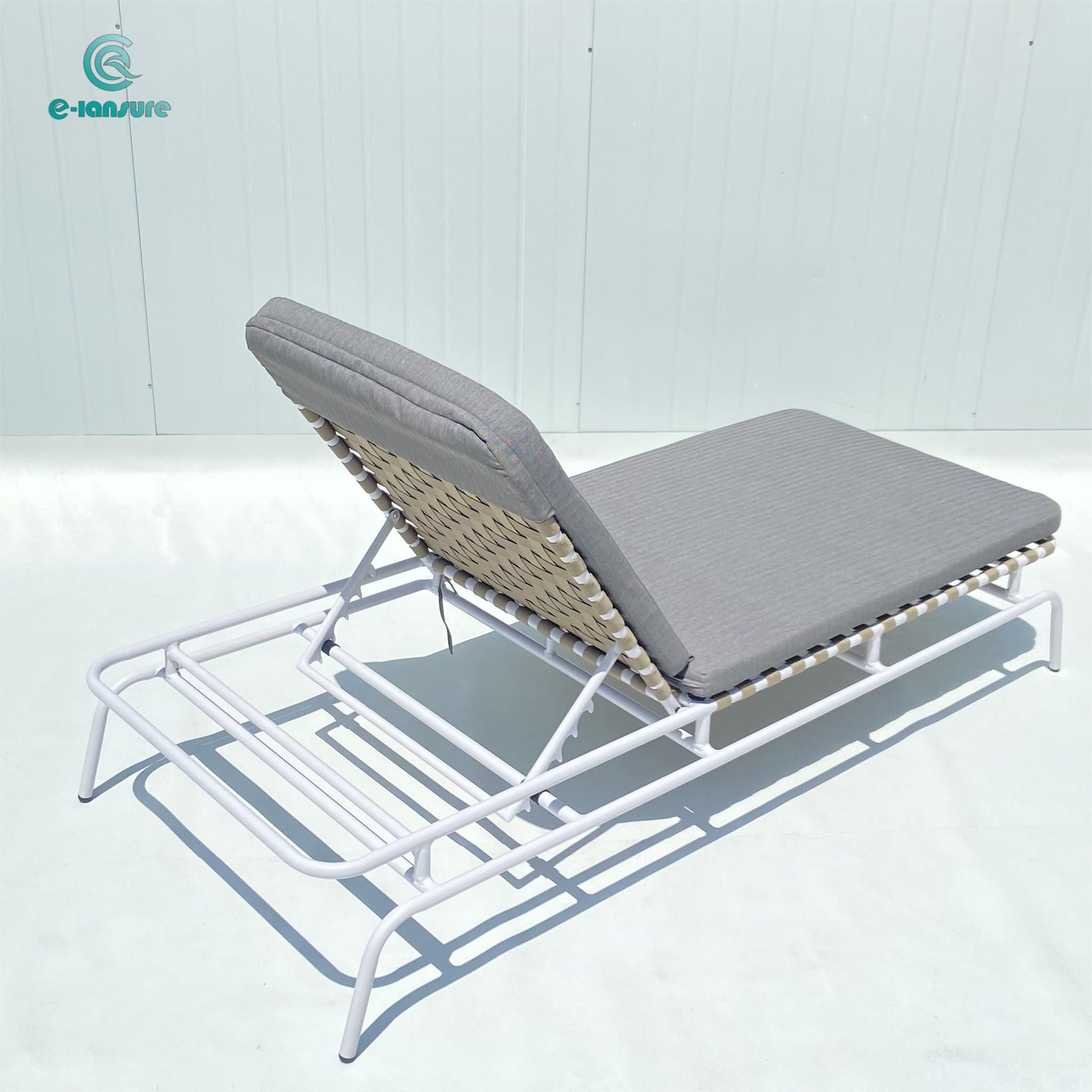 Garden sun bed comfort Adjustable rope recliner with cusion