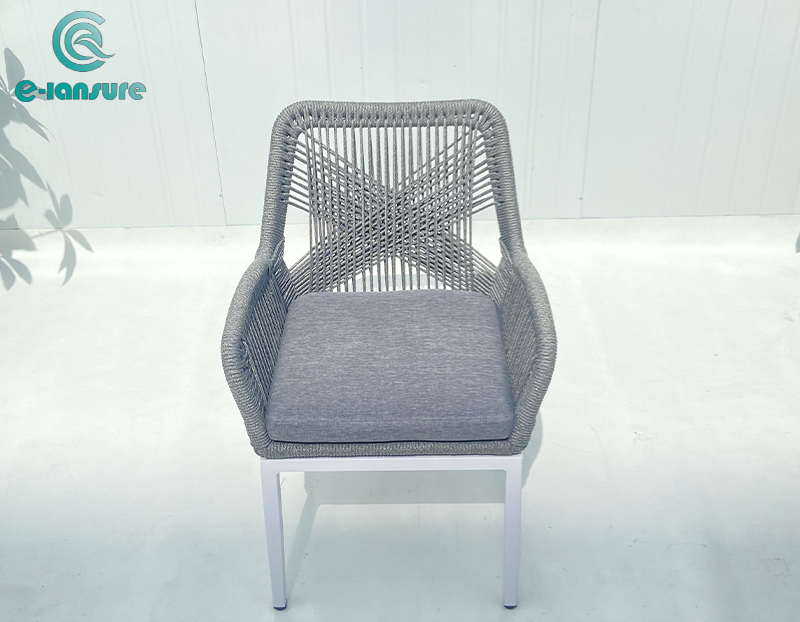 Modern luxury simple woven rope chair series garden outdoor dining rope chair for home and garden and hotel