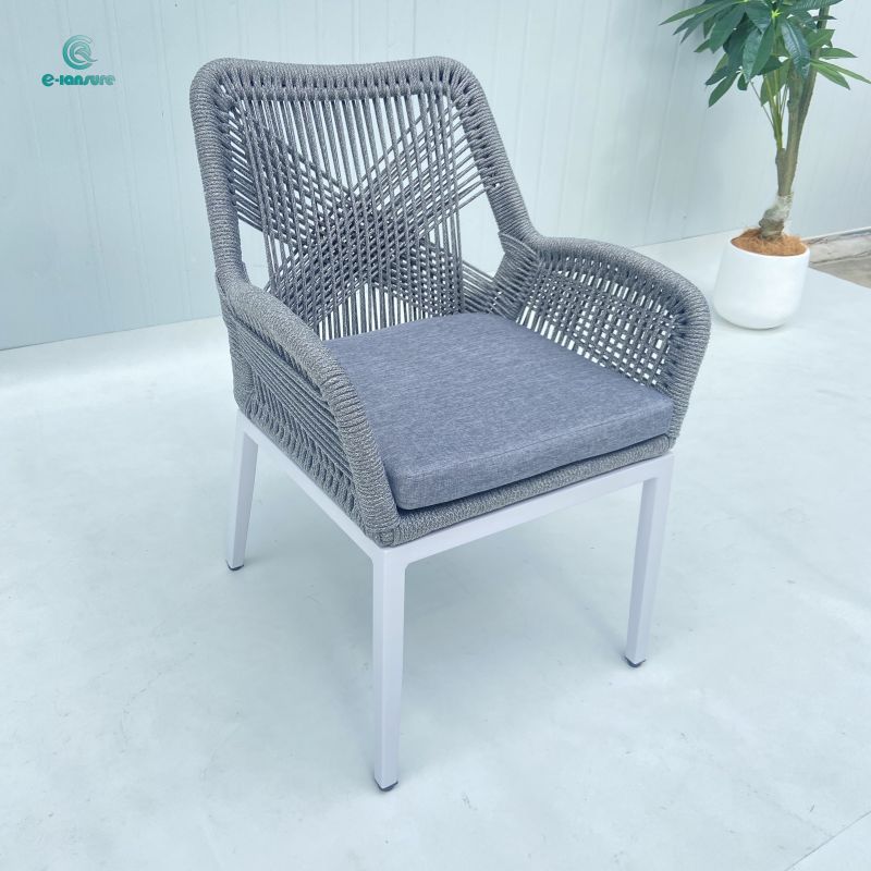 Modern luxury simple woven rope chair series garden outdoor dining rope chair