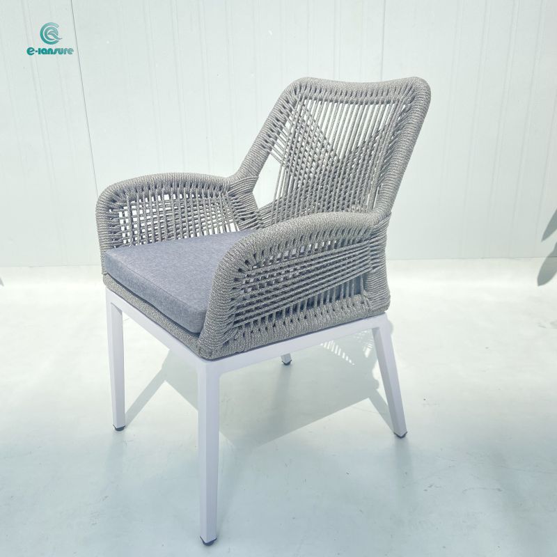 Modern luxury simple woven rope chair series garden outdoor dining rope chair