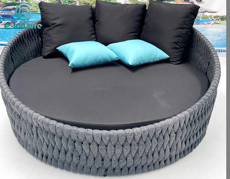 Modern simple daybed Leisure Rope Woven Outdoor Hotel Swimming Pool Furniture Daybed