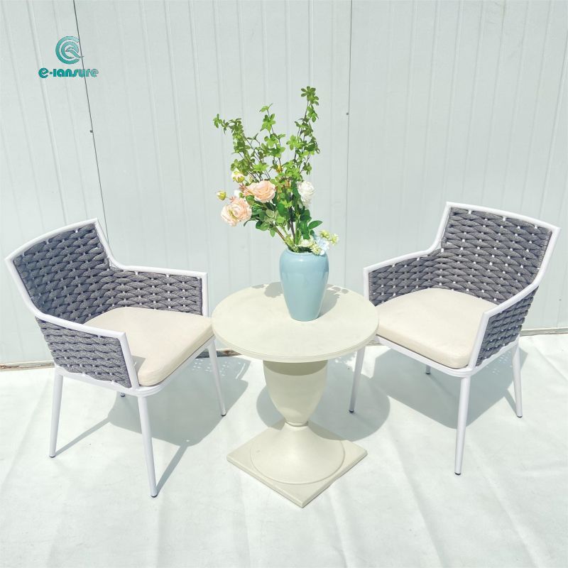 Outdoor furniture factory patio dining gray rope set