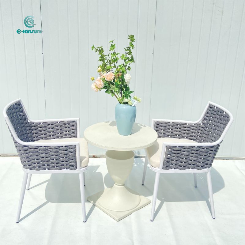 Outdoor furniture factory patio dining gray rope set