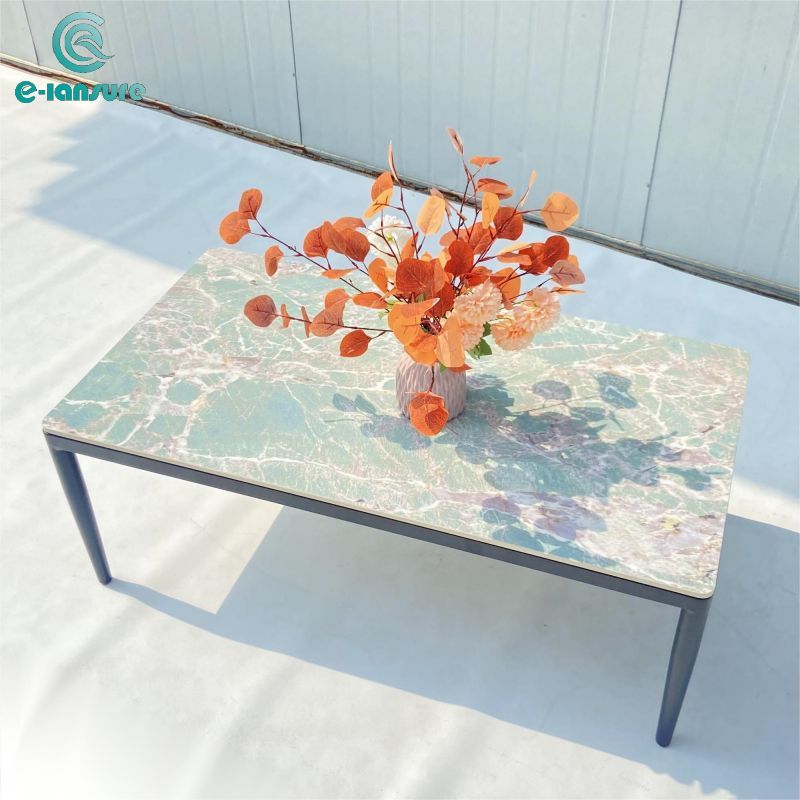 Simple Outdoor Garden Table Series Square Luxury Marble Dining Table for Home and Outdoor