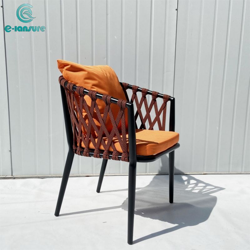 Customized outdoor furniture Series aluminum orange Rope Chair