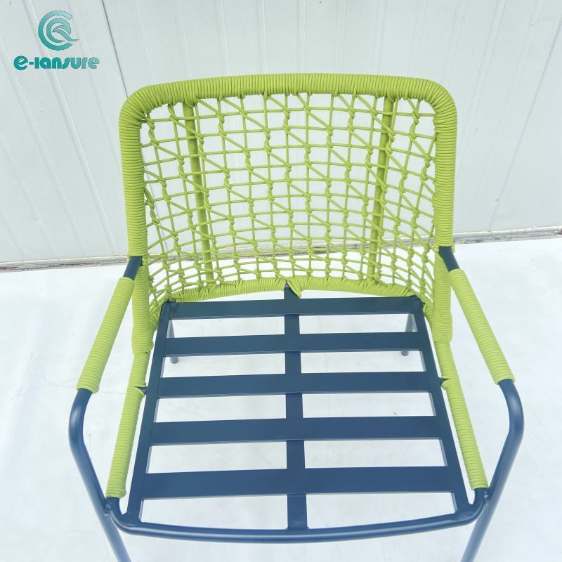 Custom aluminum outdoor Luxury green woven rope chair