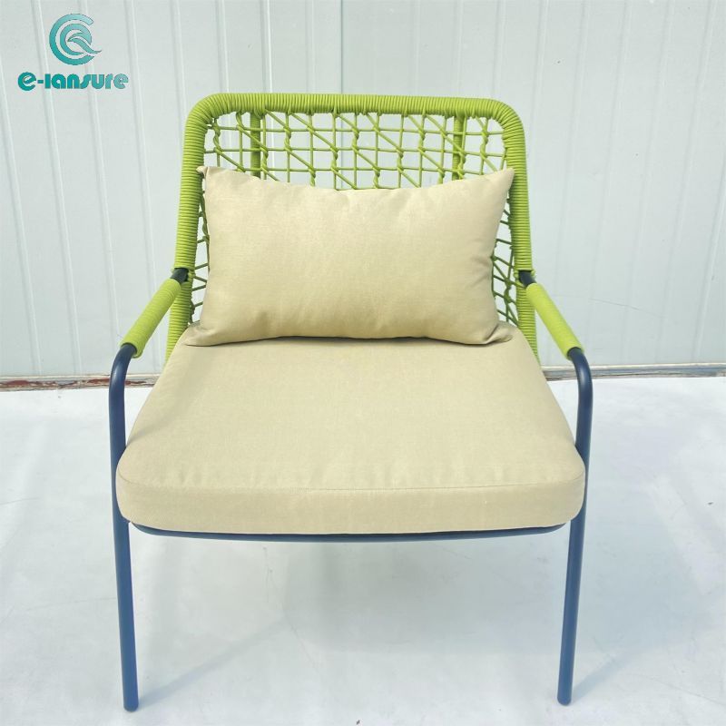 Custom aluminum outdoor Luxury green woven rope chair