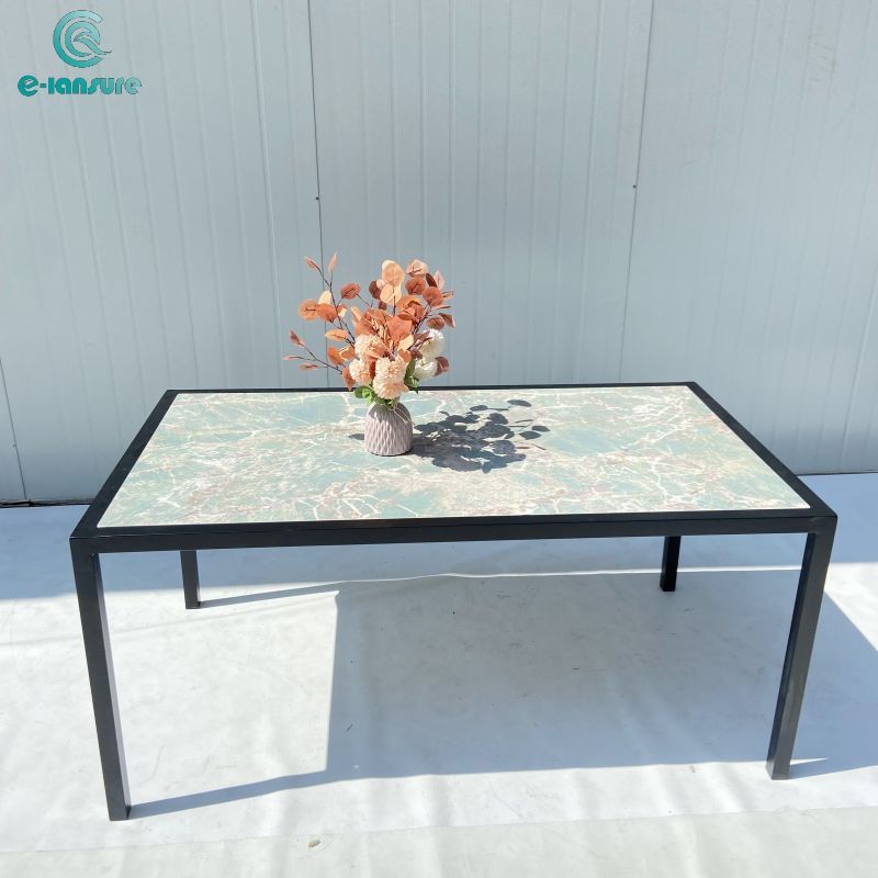 Aluminum outdoor custom simple marble dining table