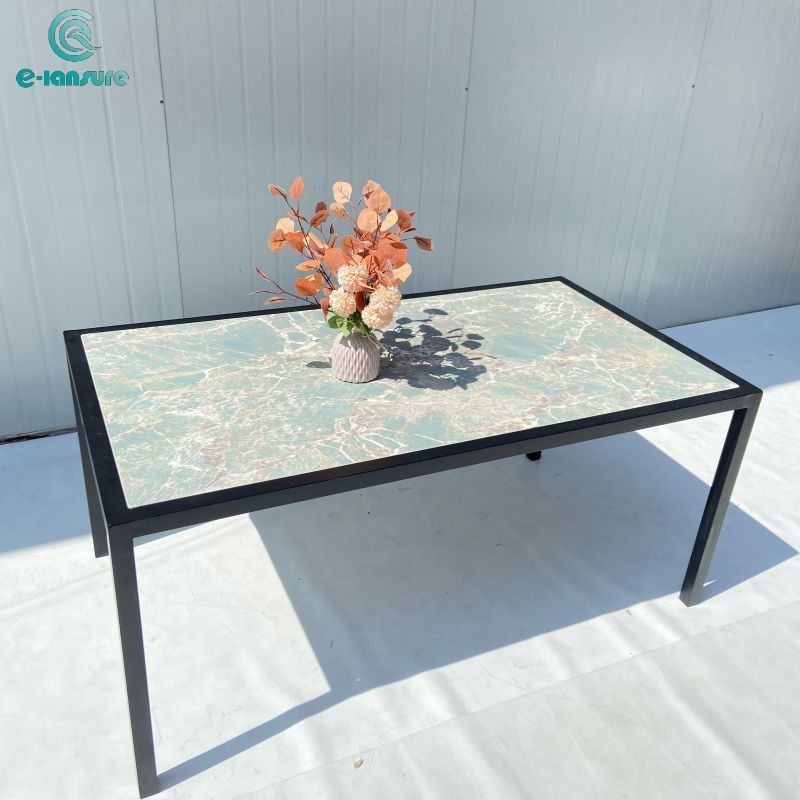 Aluminum outdoor custom simple marble dining table