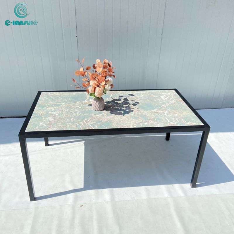 Aluminum outdoor custom simple marble dining table