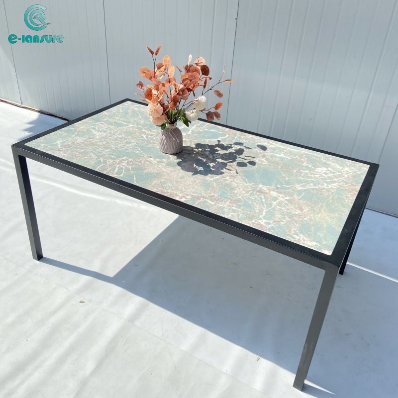 Aluminum outdoor custom simple marble dining table