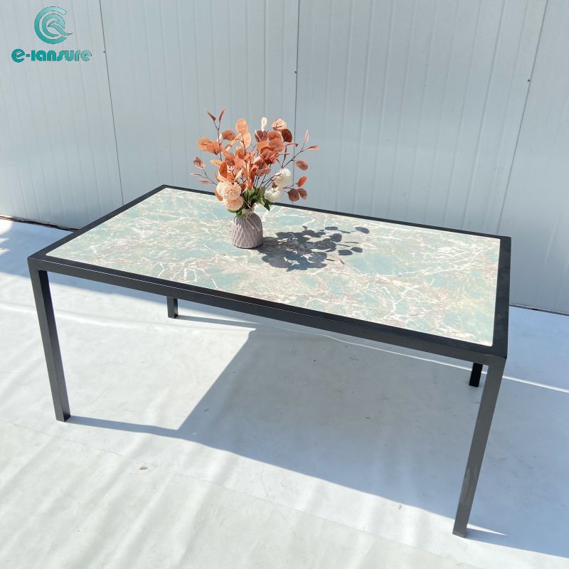 Aluminum outdoor custom simple marble dining table