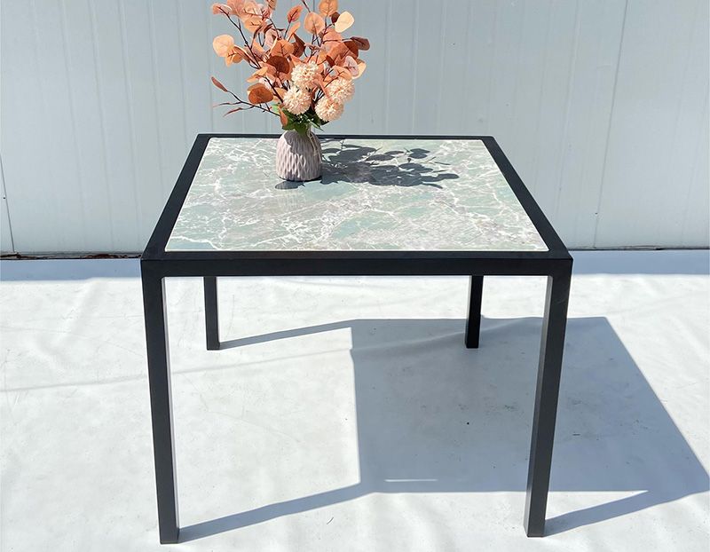 Simple Outdoor Garden table Series Square luxury marble dining table for Home and Outdoor