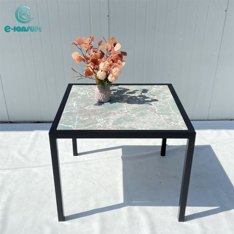 Outdoor rope furniture Square luxury marble dining table