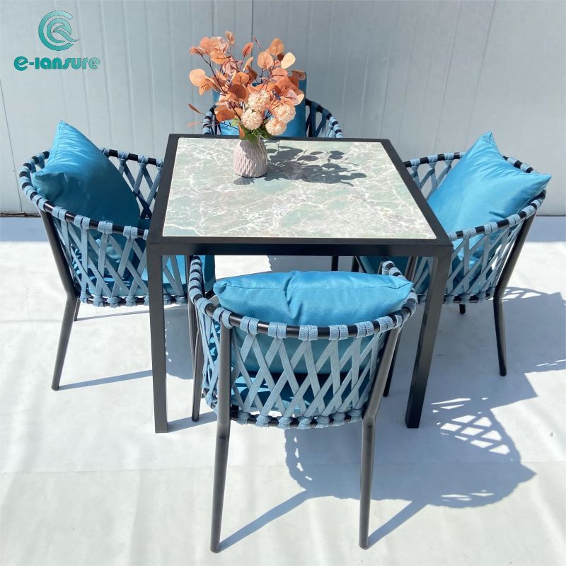 Garden Blue outdoor furniture set Series dining set with tea table