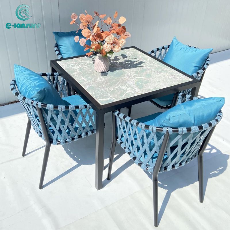 Garden Blue outdoor furniture set Series dining set with tea table
