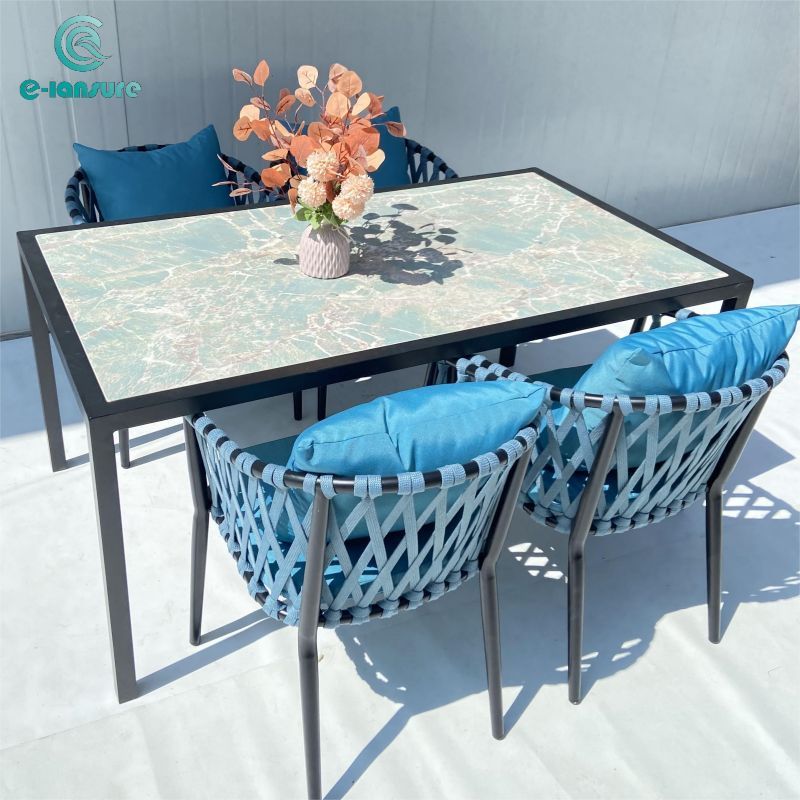 Garden Blue outdoor furniture set Series dining set with tea table