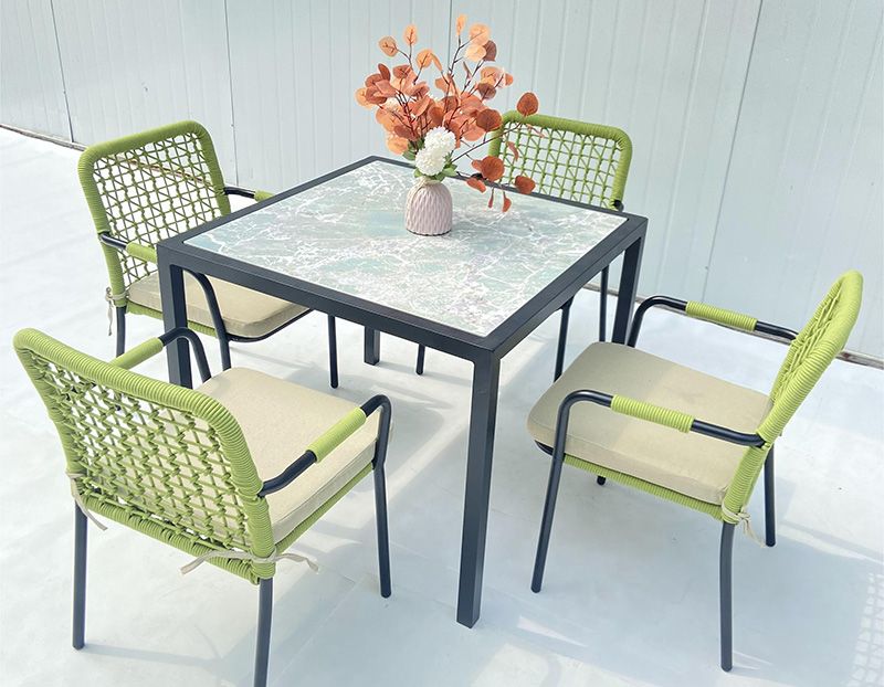  Garden green furniture set blue Series Luxury green rope chair garden furniture with tea table for home and hotel