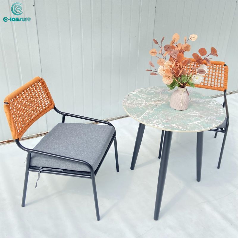 Customized outdoor furniture Luxury garden orange dining set