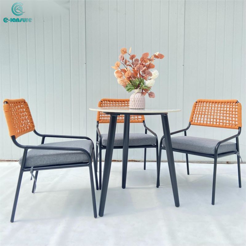 Customized outdoor furniture Luxury garden orange dining set