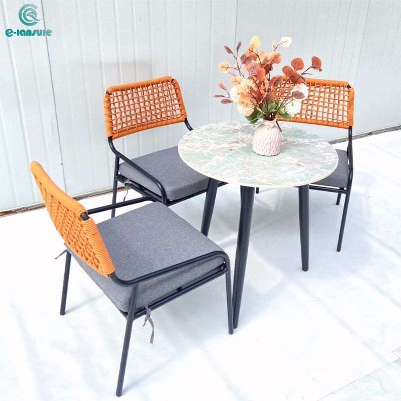 Customized outdoor furniture Luxury garden orange dining set