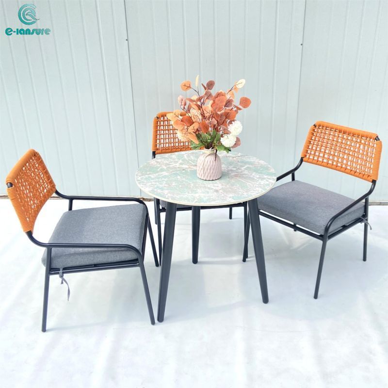Customized outdoor furniture Luxury garden orange dining set