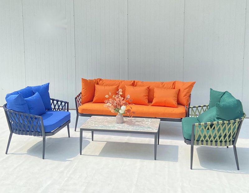 Modern Garden Hotel Furniture Series Luxury Outdoor colourfully Sofa Set and Coffee Table