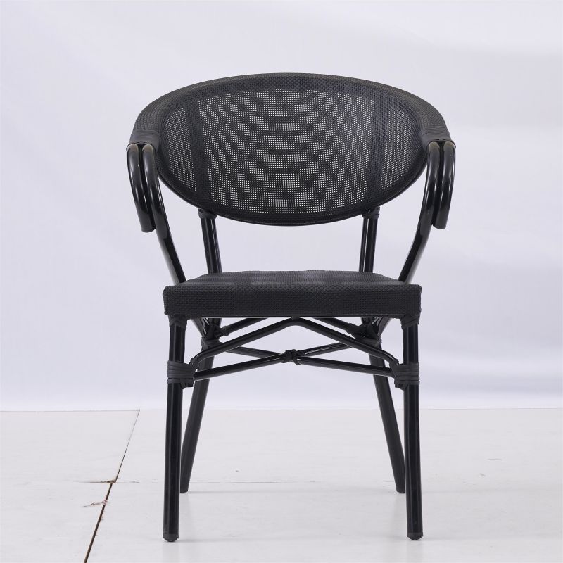 Hotel custom woven rattan black bistro garden Chair
