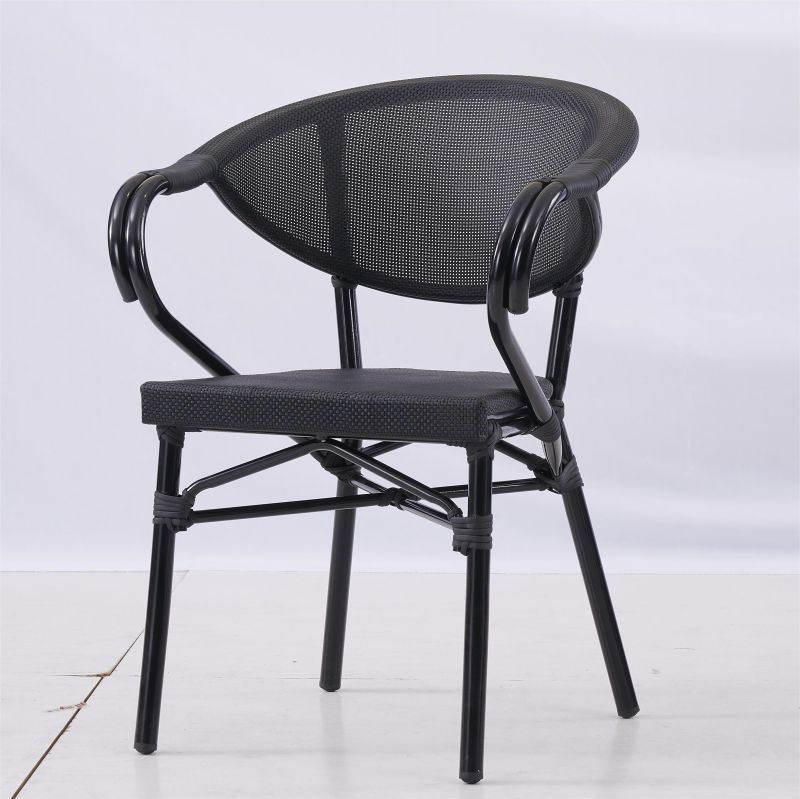 Hotel custom woven rattan black bistro garden Chair