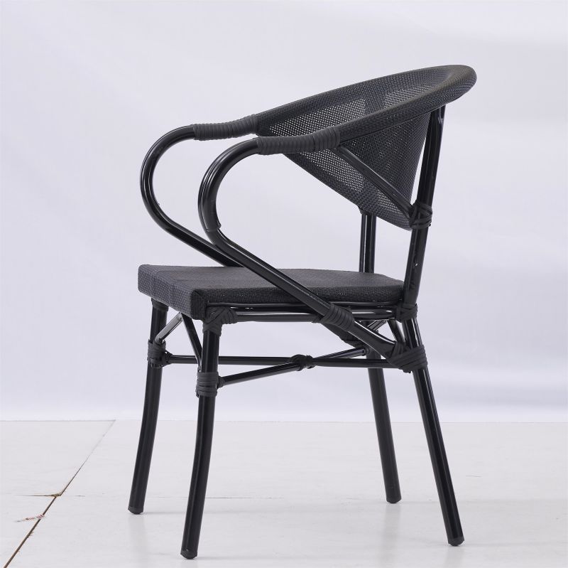 Hotel custom woven rattan black bistro garden Chair