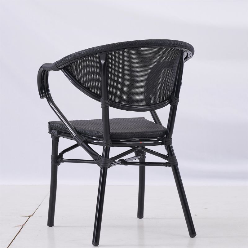 Hotel custom woven rattan black bistro garden Chair
