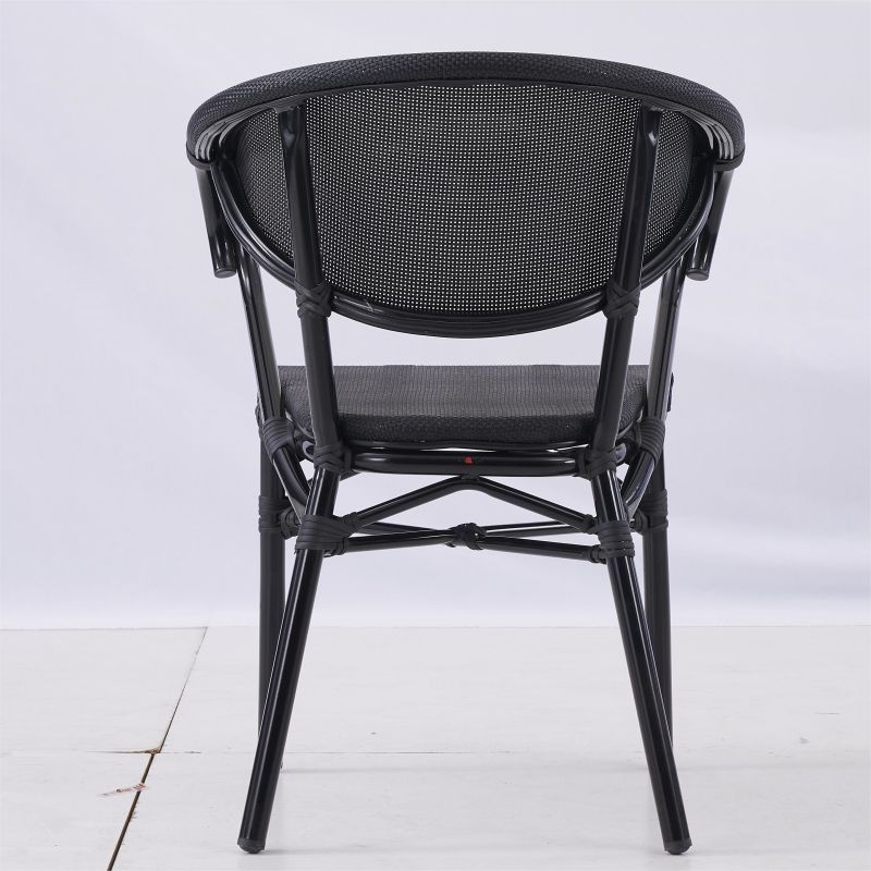 Hotel custom woven rattan black bistro garden Chair