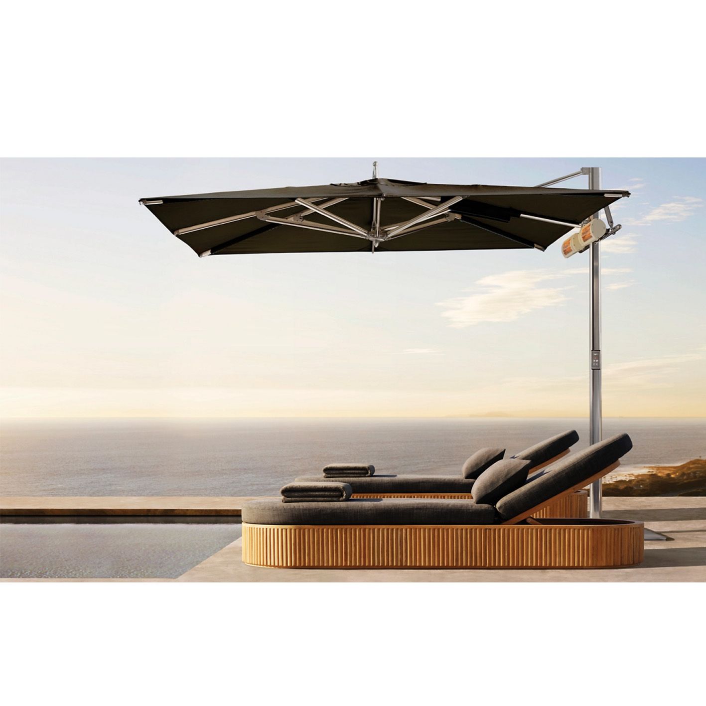 Modern Elegant Solid Teak Garden Sun Lounger Chaise Lounge Chair Outdoor Furniture with Durable Comfortable Rope Weaving