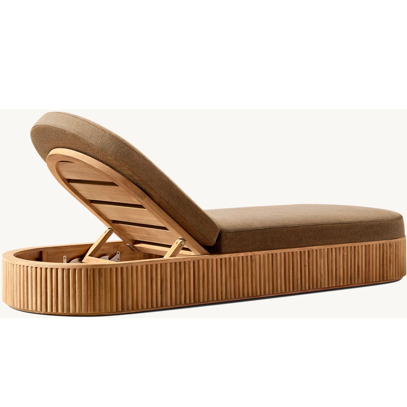 Modern Elegant Solid Teak Garden Sun Lounger Chaise Lounge Chair Outdoor Furniture with Durable Comfortable Rope Weaving