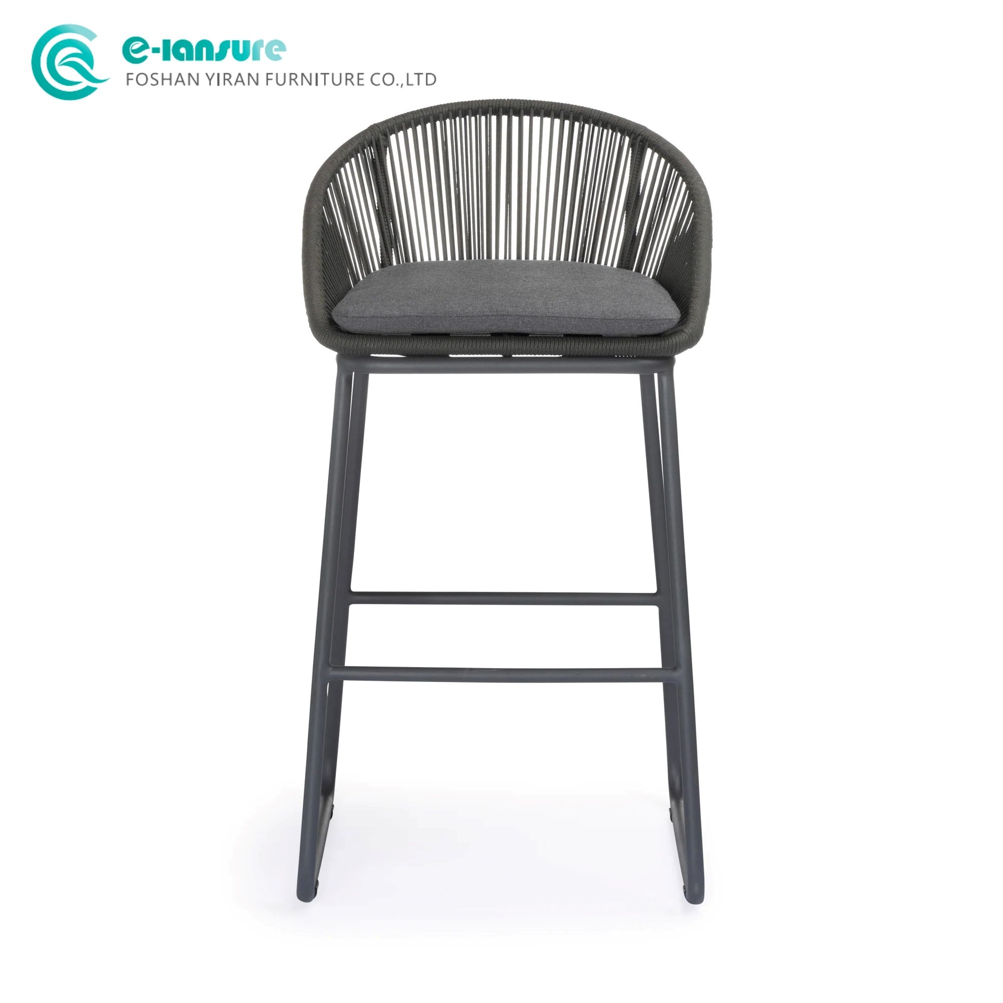 Hot Sale Leisure Outdoor Bar Chair – Aluminum Frame Rope Weave Comfort Cushion for Hotel and Garden