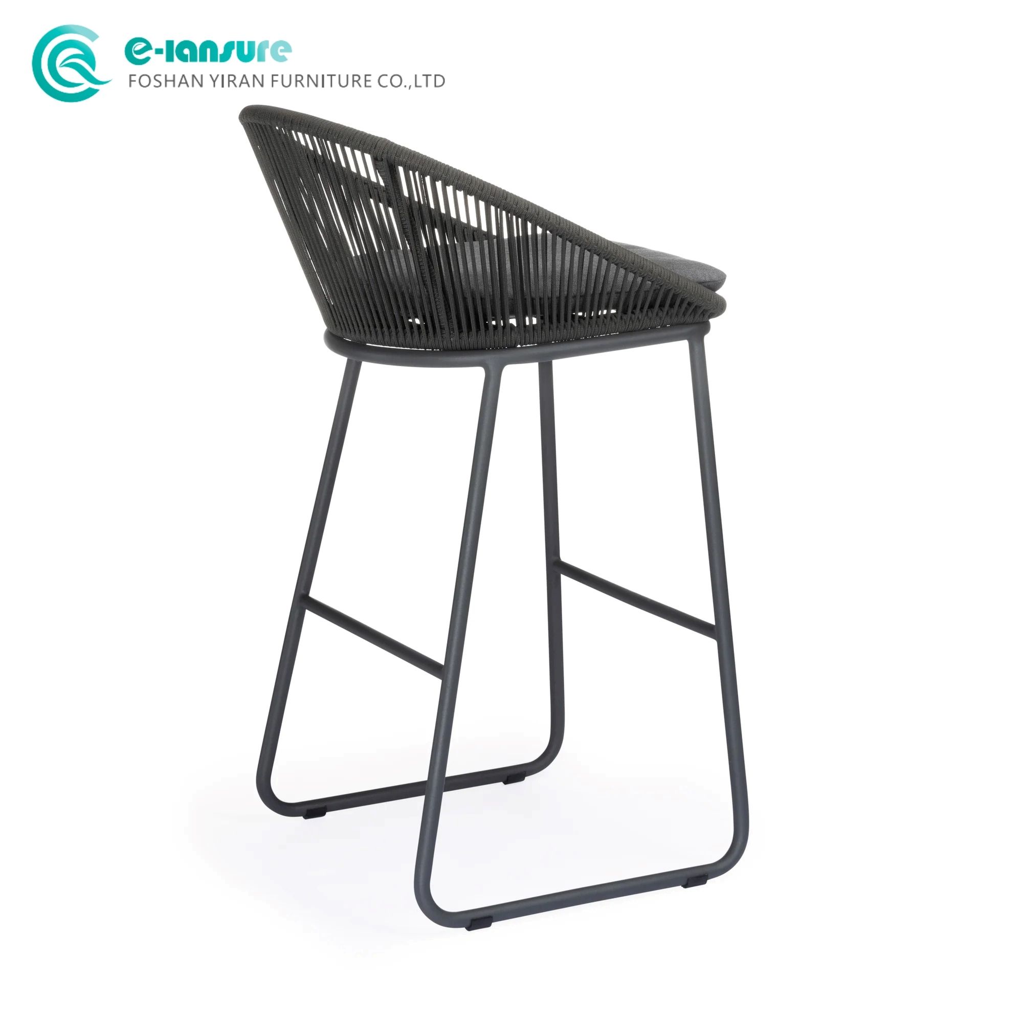 Hot Sale Leisure Outdoor Bar Chair – Aluminum Frame Rope Weave Comfort Cushion for Hotel and Garden