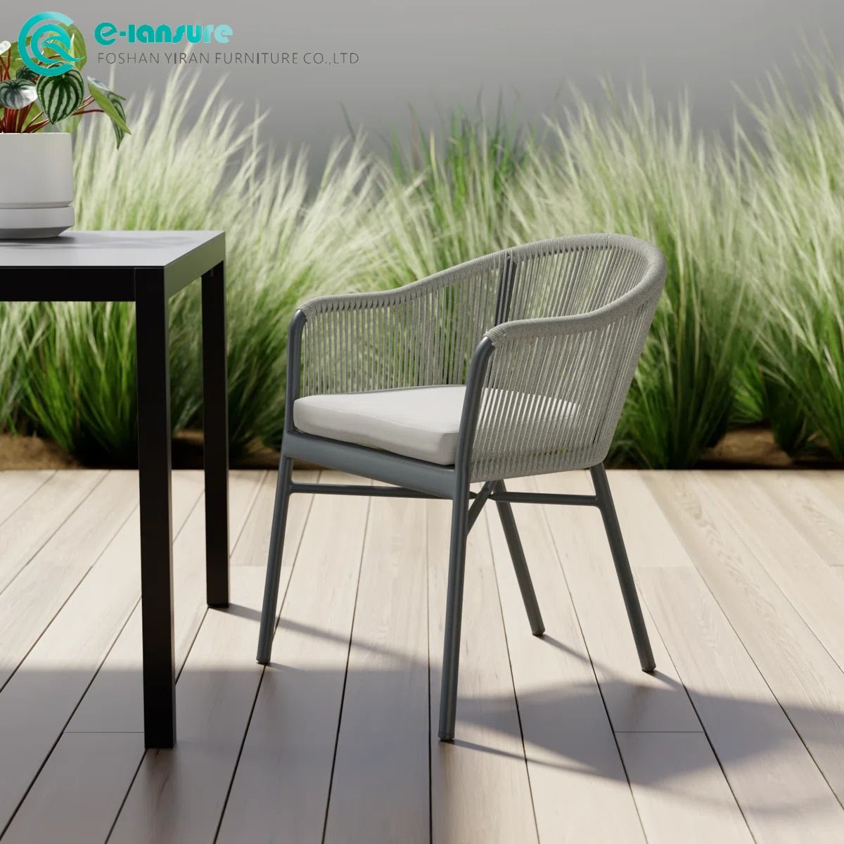 Premium Modern Outdoor Aluminum Dining Chair Waterproof Furniture for Gardens Hotels Villas
