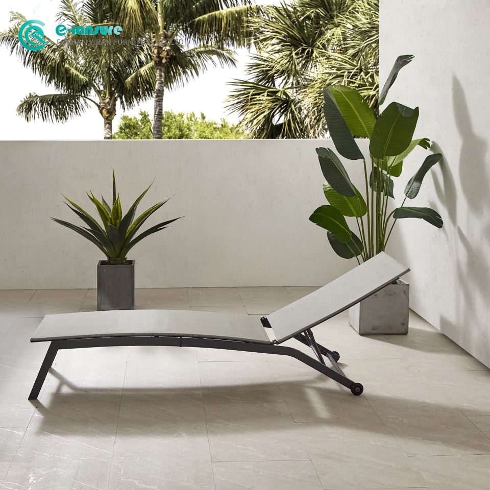 Modern Comfort Outdoor Furniture Series Aluminum Sun Lounger for Outdoor Use with Waterproof Fabric Adjustable Backrest