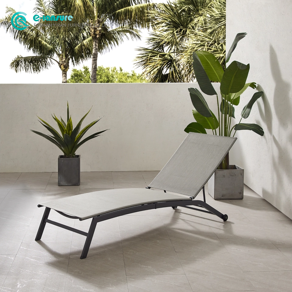 Modern Comfort Outdoor Furniture Series Aluminum Sun Lounger for Outdoor Use with Waterproof Fabric Adjustable Backrest