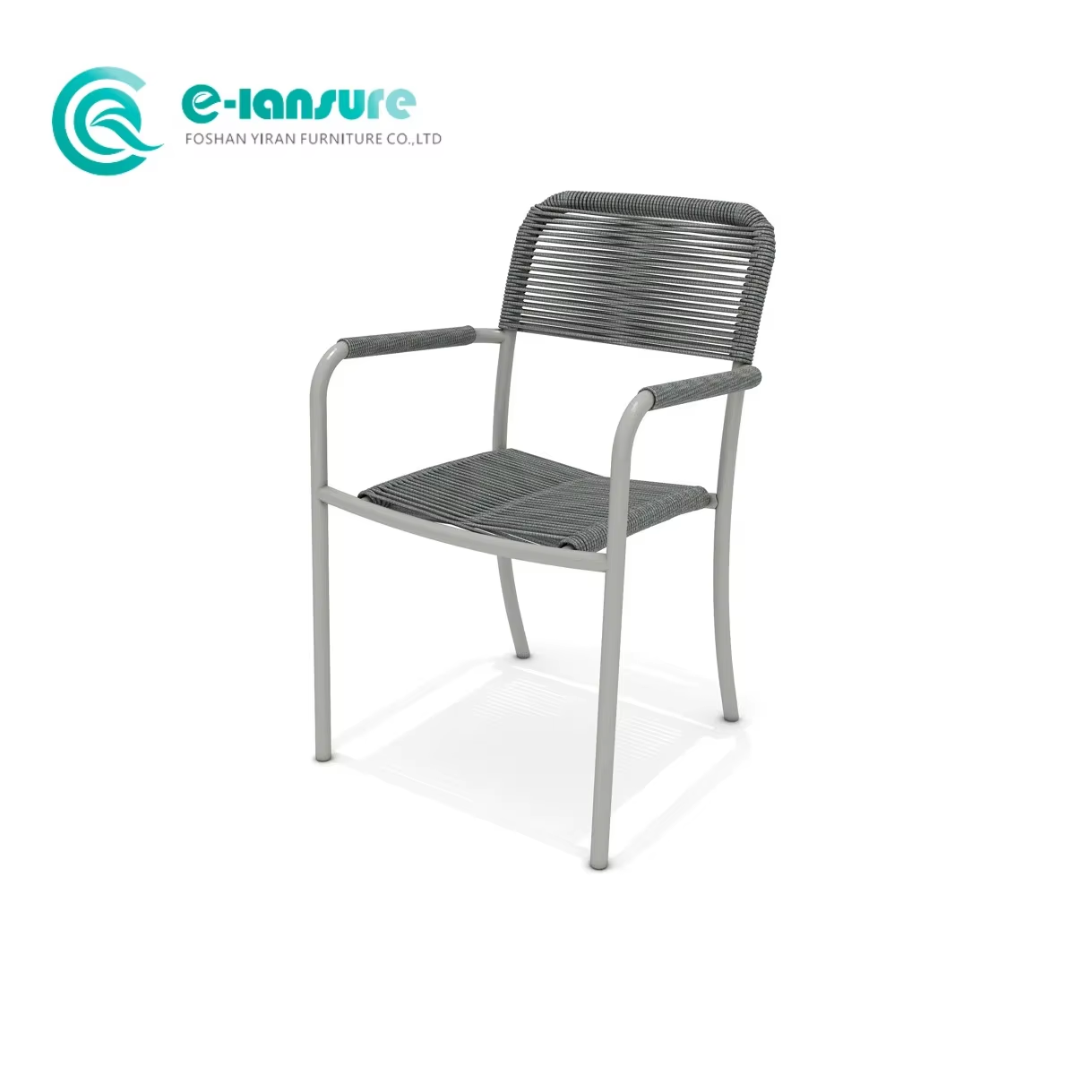 Sophisticated 5-Piece Modern Outdoor Dining Table and Chair Set Rust-Resistant Aluminum Frame and Breathable Woven Rope