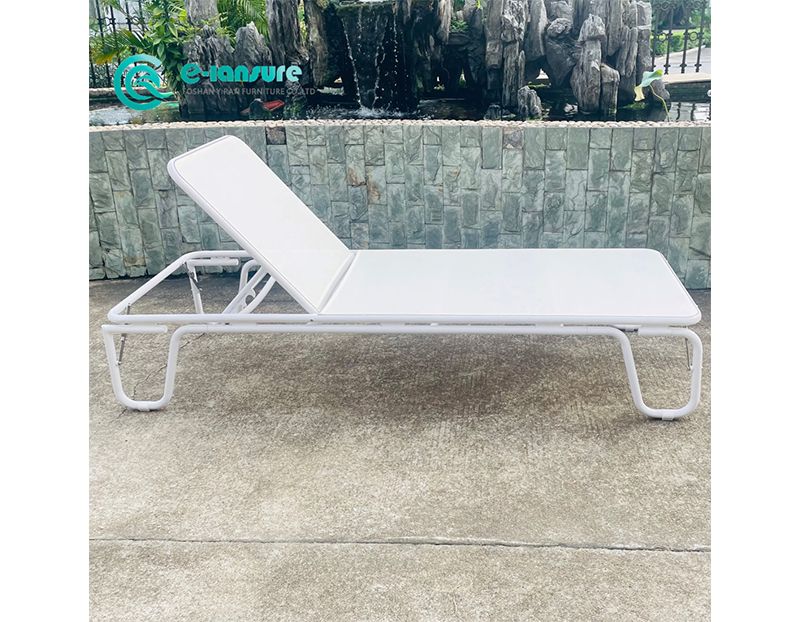 Elegant Outdoor Casual Furniture All-Weather Aluminum Sun Lounger Crafted with Waterproof Fabric