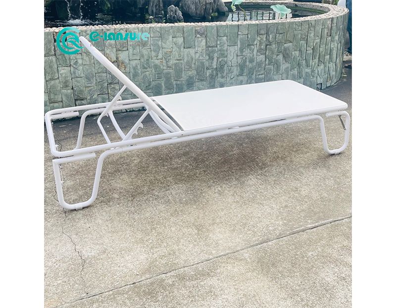Elegant Outdoor Casual Furniture All-Weather Aluminum Sun Lounger Crafted with Waterproof Fabric