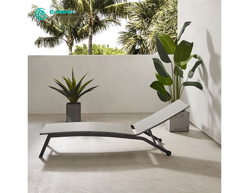 Modern Comfort Outdoor Furniture Series Aluminum Sun Lounger for Outdoor Use with Waterproof Fabric Adjustable Backrest