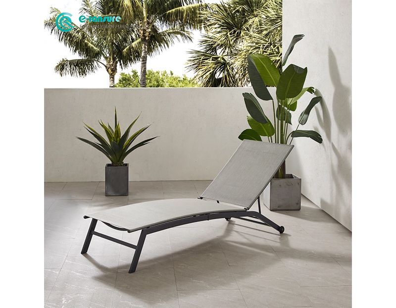 Modern Comfort Outdoor Furniture Series Aluminum Sun Lounger for Outdoor Use with Waterproof Fabric Adjustable Backrest