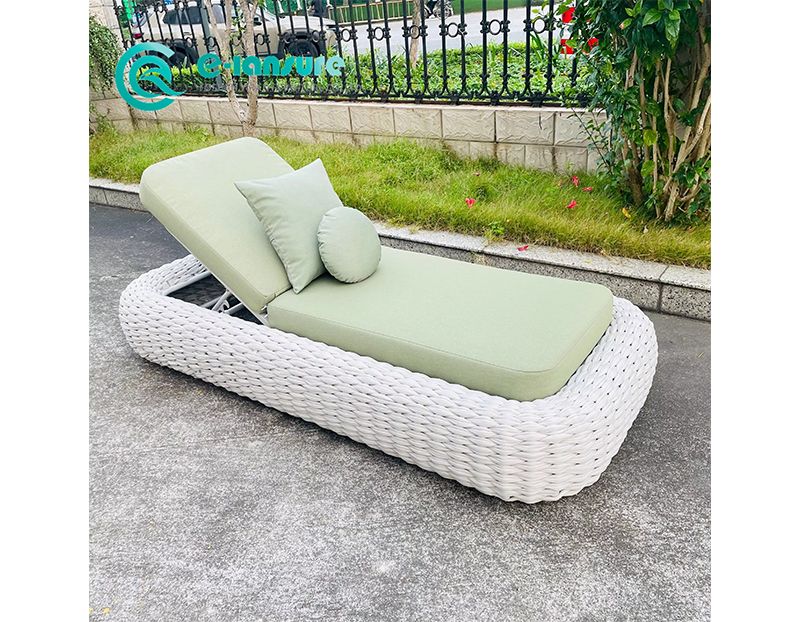 Outdoor Leisure Chaise Lounger Sturdy Aluminum Frame with Premium Woven Rope Stylish Sun Lounger