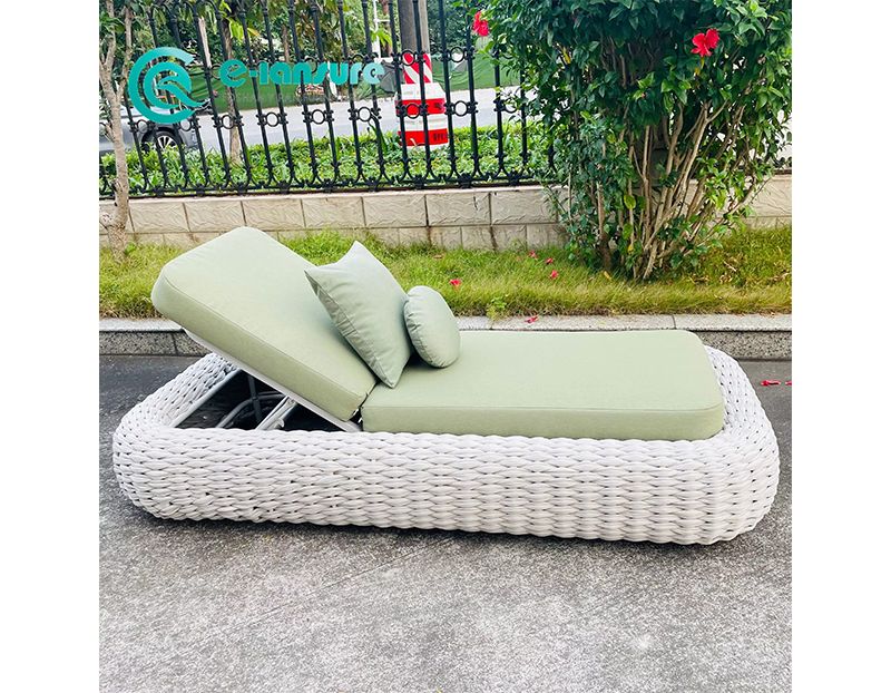 Outdoor Leisure Chaise Lounger Sturdy Aluminum Frame with Premium Woven Rope Stylish Sun Lounger
