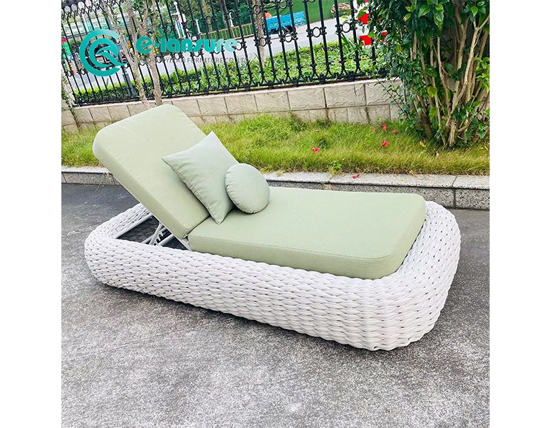 Outdoor Leisure Chaise Lounger Sturdy Aluminum Frame with Premium Woven Rope Stylish Sun Lounger